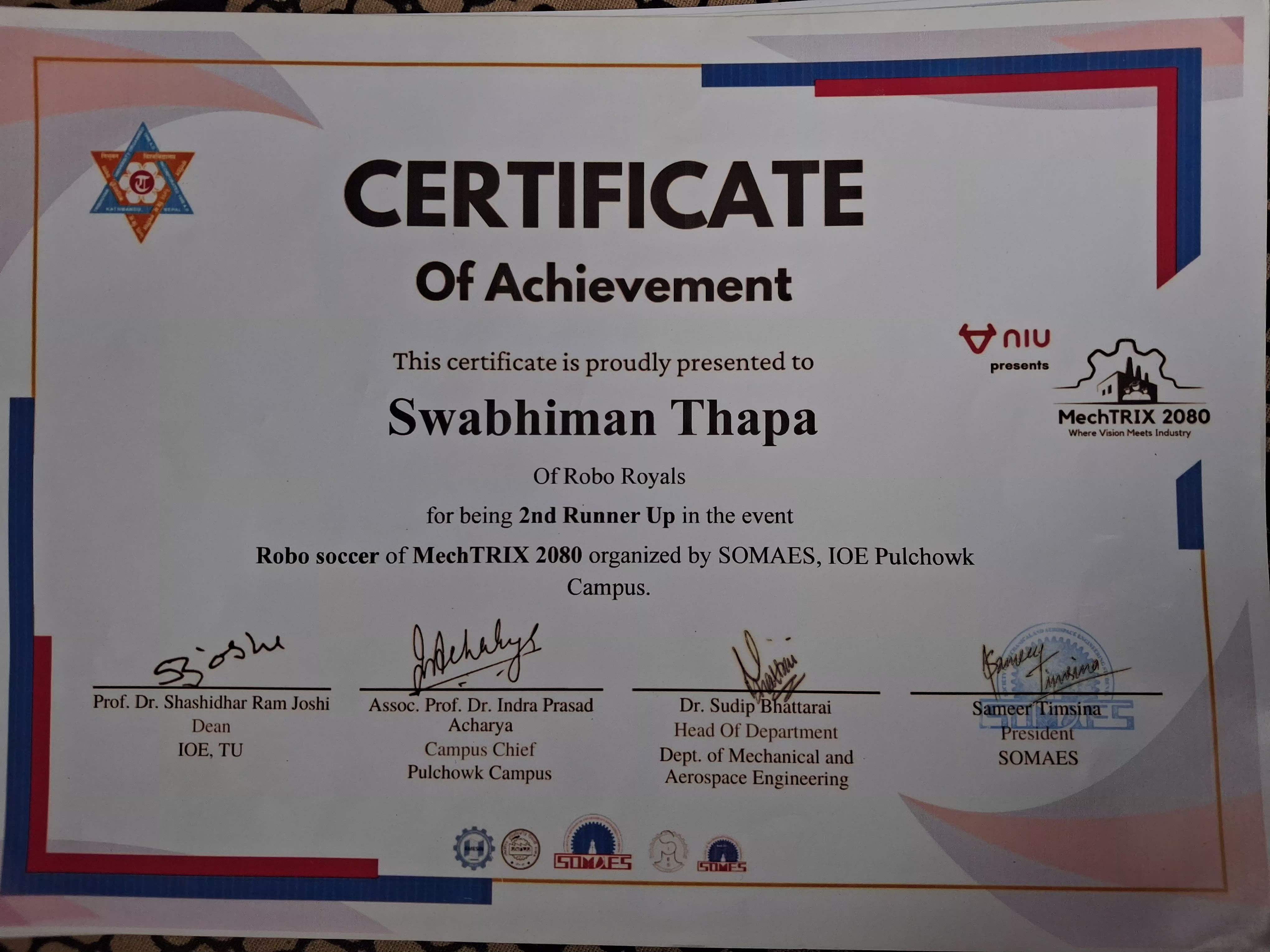 Certificate title certificate
